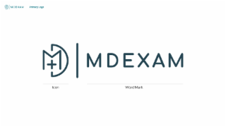 MDEXAM PRIMARY LOGO ICON MDEXAM WORD MARK logo