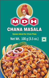 MDH CHANA MASALA SPICES BLEND FOR CHICK PEAS NET WT. 100 G (3.5 OZ.) logo