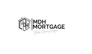 MDH MORTGAGE MAKE DREAMS HAPPEN logo