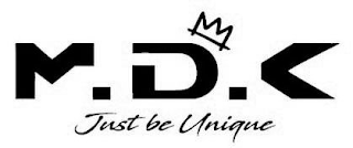 M.D.K JUST BE UNIQUE logo