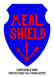 MEAL SHIELD DISPOSABLE BIBS PROTECTING YOU FROM THE OOPS! logo