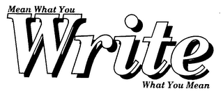 MEAN WHAT YOU WRITE WHAT YOU MEAN logo