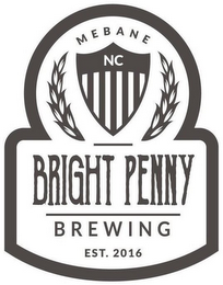 MEBANE NC BRIGHT PENNY BREWING EST. 2016 logo