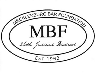 MECKLENBURG BAR FOUNDATION MBF 26TH JUDICIAL DISTRICT EST 1962 logo