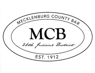 MECKLENBURG COUNTY BAR MCB 26TH JUDICIAL DISTRICT EST. 1912 logo