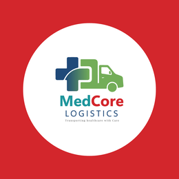 MEDCORE LOGISTICS TRANSPORTING HEALTHCARE WITH CARE logo