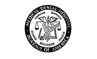 MEDICAL-DENTAL-HOSPITAL BUREAUS OF AMERICA MEDICINE DENTISTRY SCIENCE BUSINESS HEALTH logo