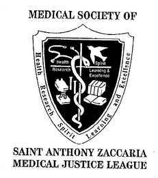 MEDICAL SOCIETY OF SAINT ANTHONY ZACCARIA - MEDICAL JUSTICE LEAGUE HEALTH RESEARCH SPIRIT LEARNING & EXCELLENCE logo