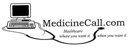 MEDICINECALL.COM HEALTHCARE WHERE YOU WANT IT, WHEN YOU WANT IT. logo
