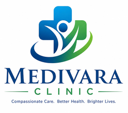MEDIVARA CLINIC COMPASSIONATE CARE BETTER HEALTH BRIGHER LIVES logo