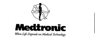 MEDTRONIC WHEN LIFE DEPENDS ON MEDICAL TECHNOLOGY logo