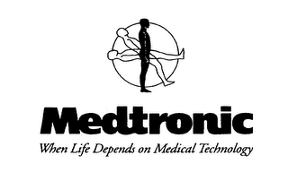 MEDTRONIC WHEN LIFE ON MEDICAL TECHNOLOGY logo