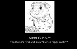 MEET G. P. B. THE WORLD'S FIRST AND ONLY "GUINEA PIGGY BANK" logo