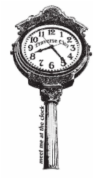 MEET ME AT THE CLOCK TRAVERSE CITY logo