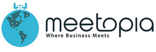 MEETOPIA, WHERE BUSINESS MEETS logo