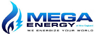 MEGA ENERGY OF NEW ENGLAND WE ENERGIZE YOUR WORLD logo