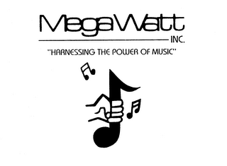 MEGAWATT INC. "HARNESSING THE POWER OF MUSIC" logo