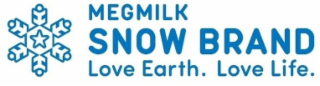 MEGMILK SNOW BRAND LOVE EARTH. LOVE LIFE. logo