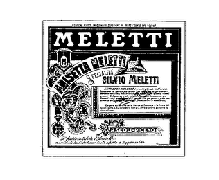 MELETTI ANISETTA MELETTI SPECIALITA SILVIO MELETTI ASCOLI PICENO logo