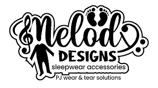 MELODY DESIGNS SLEEPWEAR ACCESSORIES PJ WEAR & TEAR SOLUTIONS logo
