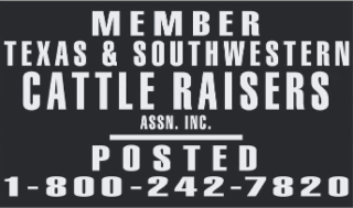 MEMBER TEXAS & SOUTHWESTERN CATTLE RAISERS ASSN INC. POSTED 1-800-242-7820 logo