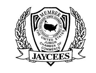 MEMBER THE UNITED STATES JUNIOR CHAMBER OF COMMERCE JAYCEES OFFICIALLY RECOGNIZED JUNIOR CHAMBER OF COMMERCE logo