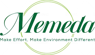 MEMEDA  MAKE EFFORT, MAKE ENVIRONMENT DIFFERENT logo