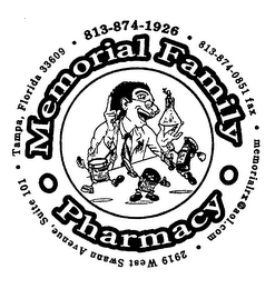 MEMORIAL FAMILY PHARMACY 2919 WEST SWANN AVENUE, SUITE 101 TAMPA, FLORIDA 33609 813-874-1926 813-874-0851 FAX MEMORIALRX@AOL.COM logo