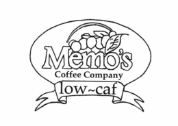 MEMO'S COFFEE COMPANY LOW-CAF logo