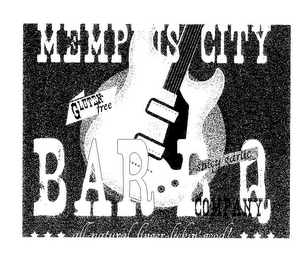 MEMPHIS CITY GLUTEN FREE BAR B Q SPICY GARLIC COMPANY ALL - NATURAL FINGER - LICKIN' GOOD logo