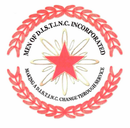 MEN OF D.I.S.T.I.N.C. INCORPORATED MAKING A D.I.S.T.I.N.C. CHANGE THROUGH SERVICE logo