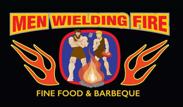 MEN WIELDING FIRE FINE FOOD & BARBEQUE WWW.MENWIELDINGFIRE.COM logo