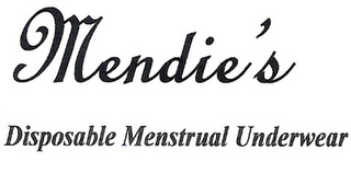 MENDIE'S DISPOSABLE MENSTRUAL UNDERWEAR logo