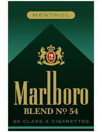 MENTHOL PM USA MARLBORO BLEND NO. 54 20 CLASS A CIGARETTES logo