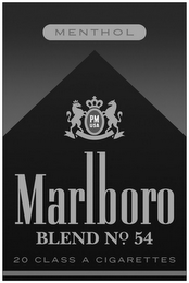 MENTHOL PM USA MARLBORO BLEND NO. 54 20 CLASS A CIGARETTES logo