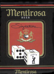 MENTIROSA BEER SIGNATURE BUENA VIDA JOKER J K Q logo