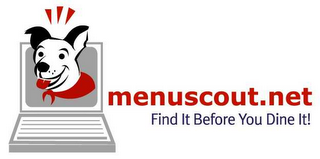 MENUSCOUT.NET FIND IT BEFORE YOU DINE IT! logo