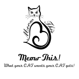 MEOW THIS MEOW THIS! WHAT YOUR CAT WANTS YOUR CAT GETS! logo
