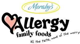 MERABY'S ALLERGY FAMILY FOODS ALL THE TASTE, NONE OF THE WORRY logo