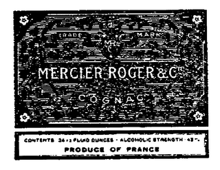 MERCIER ROGER & CIE COGNAC MRC TRADE MARK logo