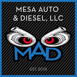 MESA AUTO & DIESEL, LLC MAD EST. 2013 logo