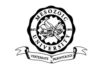 MESOZOIC UNIVERSITY EST. 1893 VERTEBRATE PALEONTOLOGY logo