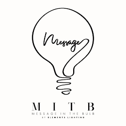 MESSAGE M I T B MESSAGE IN THE BULB BY ELEMENTS LIGHTING logo
