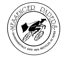 MESSENGER PAPERS ENVIRONMENTALLY SAFE 100% RECYCLED NZ PAPER logo