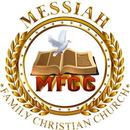 MESSIAH FAMILY CHRISTIAN CHURCH MFCC MATTHEW 11 28 JESUS SAID, "COME TO ME ALL OF YOU WHO ARE WEARY AND CARRY HEAVY BURDENS, AND I WILL GIVE YOU REST" logo