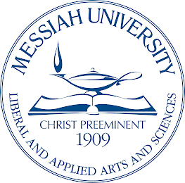 MESSIAH UNIVERSITY LIBERAL AND APPLIED ARTS AND SCIENCES CHRIST PREEMINENT 1909 logo