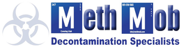 METH MOB DECONTAMINATION SPECIALISTS 24/7 365 COVERING UTAH 801-318-1583 1 CALL INFO@METHMOB.COM logo