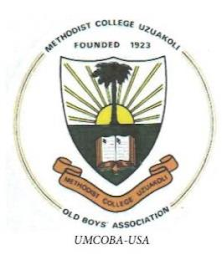 METHODIST COLLEGE UZUAKOLI OLD BOYS' ASSOCIATION FOUNDED 1923 METHODIST COLLEGE UZUAKOLI UMCOBA-USA logo