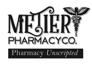 METIER PHARMACY CO. PHARMACY UNSCRIPTED logo