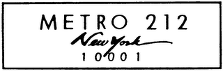 METRO 212 NEW YORK 10001 logo